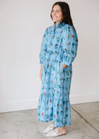 Floral Blooms Tie Waist Midi Dress