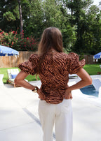 Lillian Zebra Ruffle Top