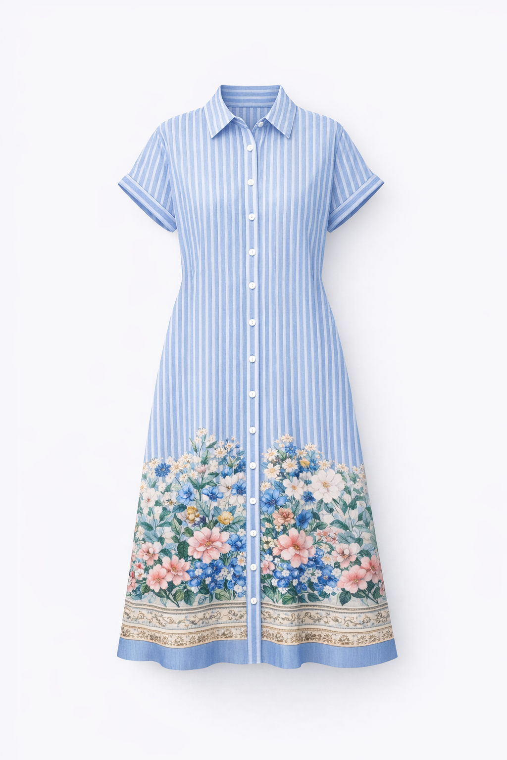 Celestine Meadow Stripe Midi Dress