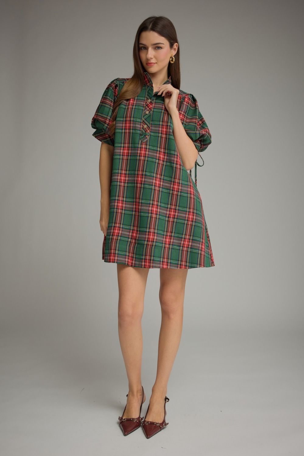 Noel Plaid Mini Dress