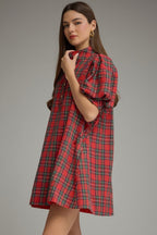 Noel Plaid Mini Dress