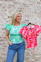 Palm Beach Ruffle Blouse