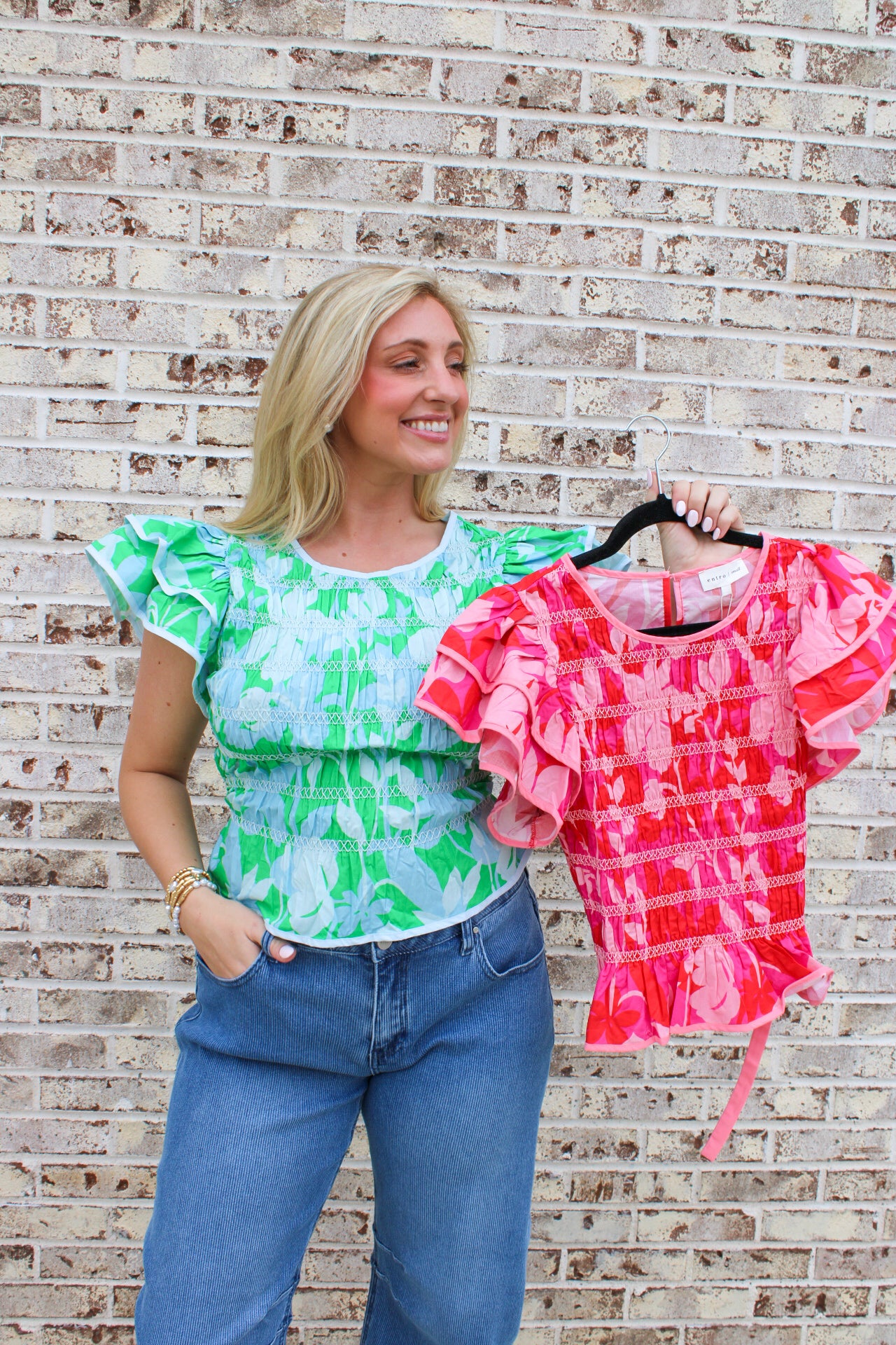 Palm Beach Ruffle Blouse