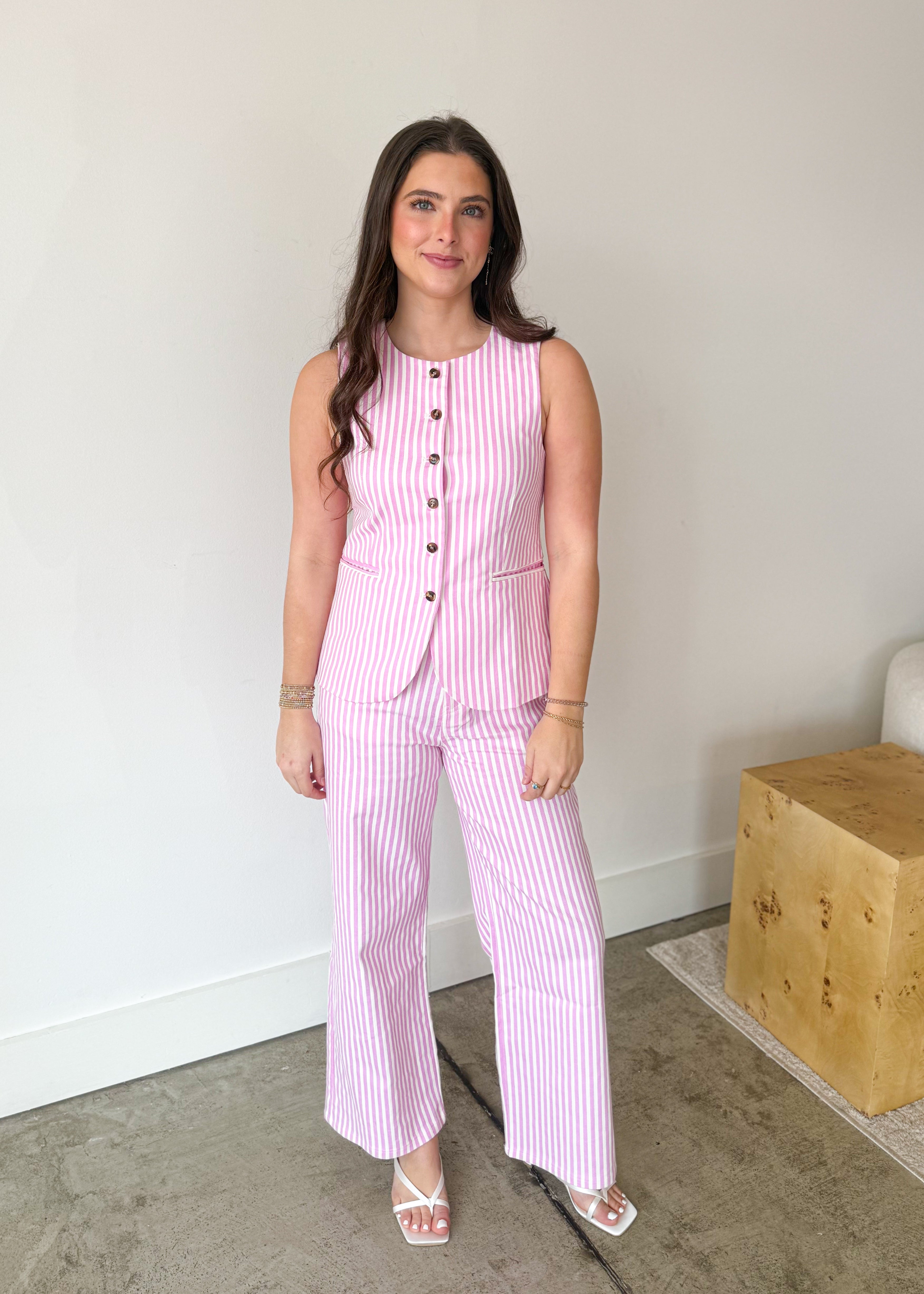 Marie Stripe Pull-On Trousers