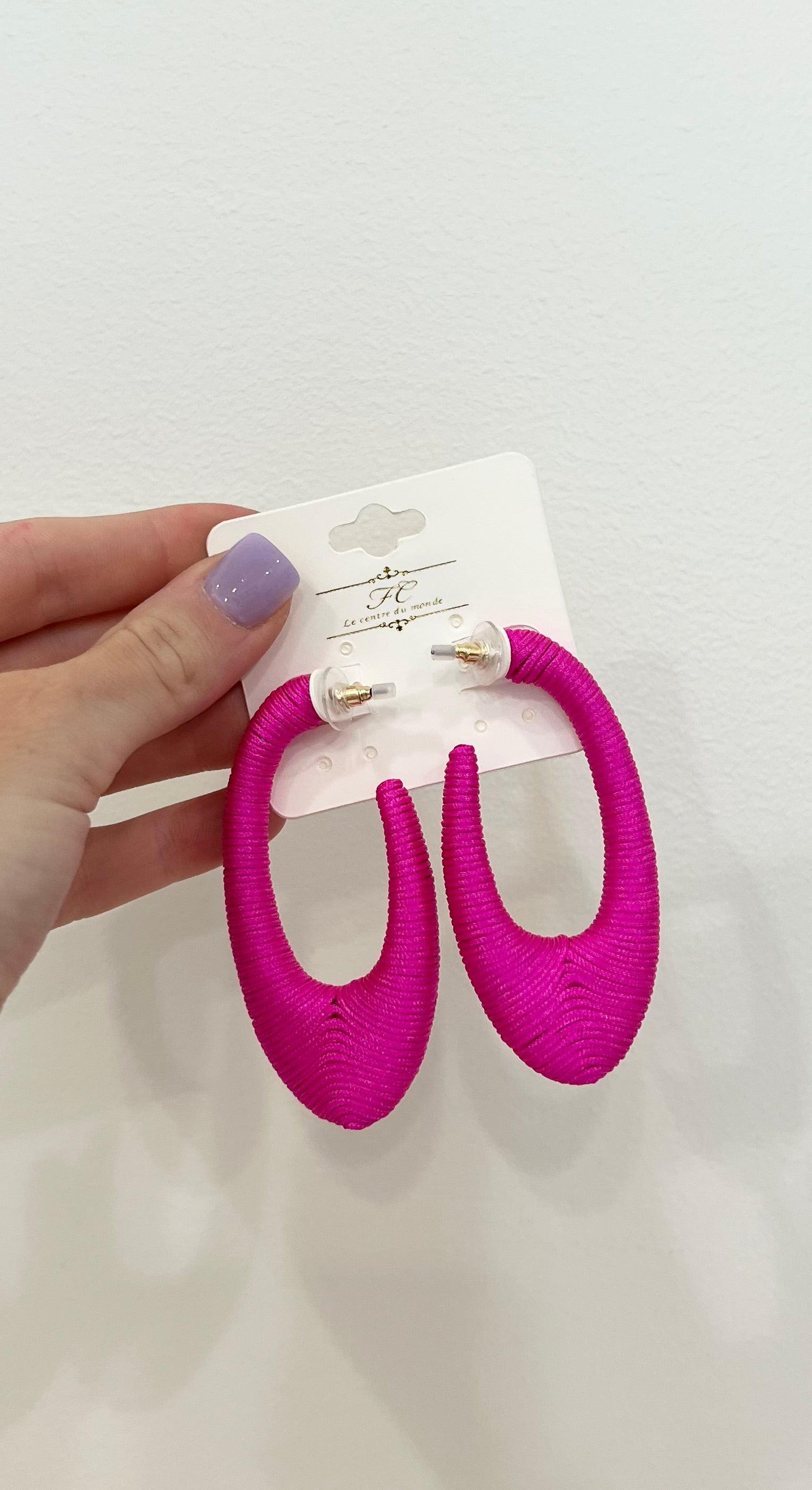 Wrapped Thread Open Oval Hoops