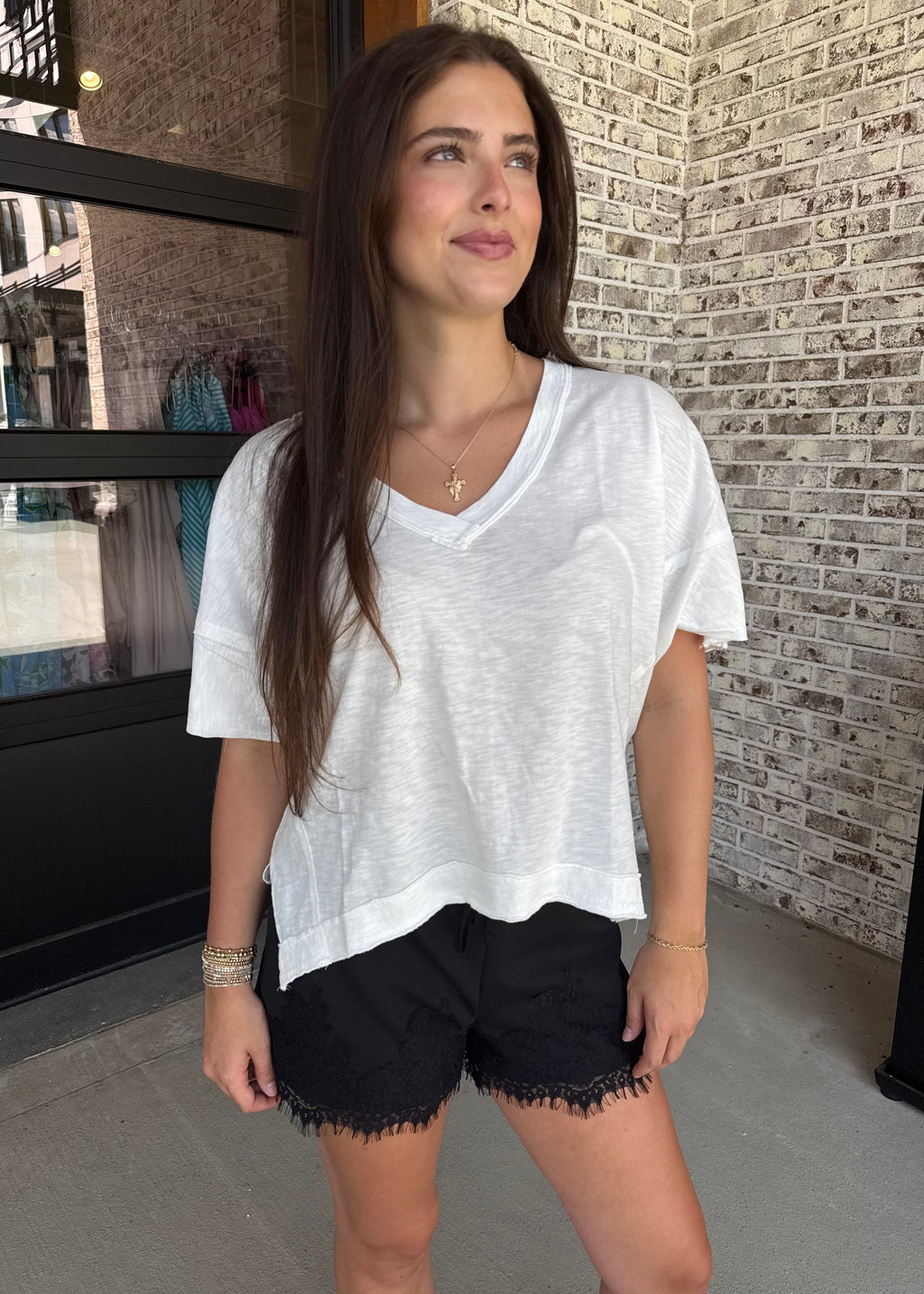 Leia Oversized V-Neck Top