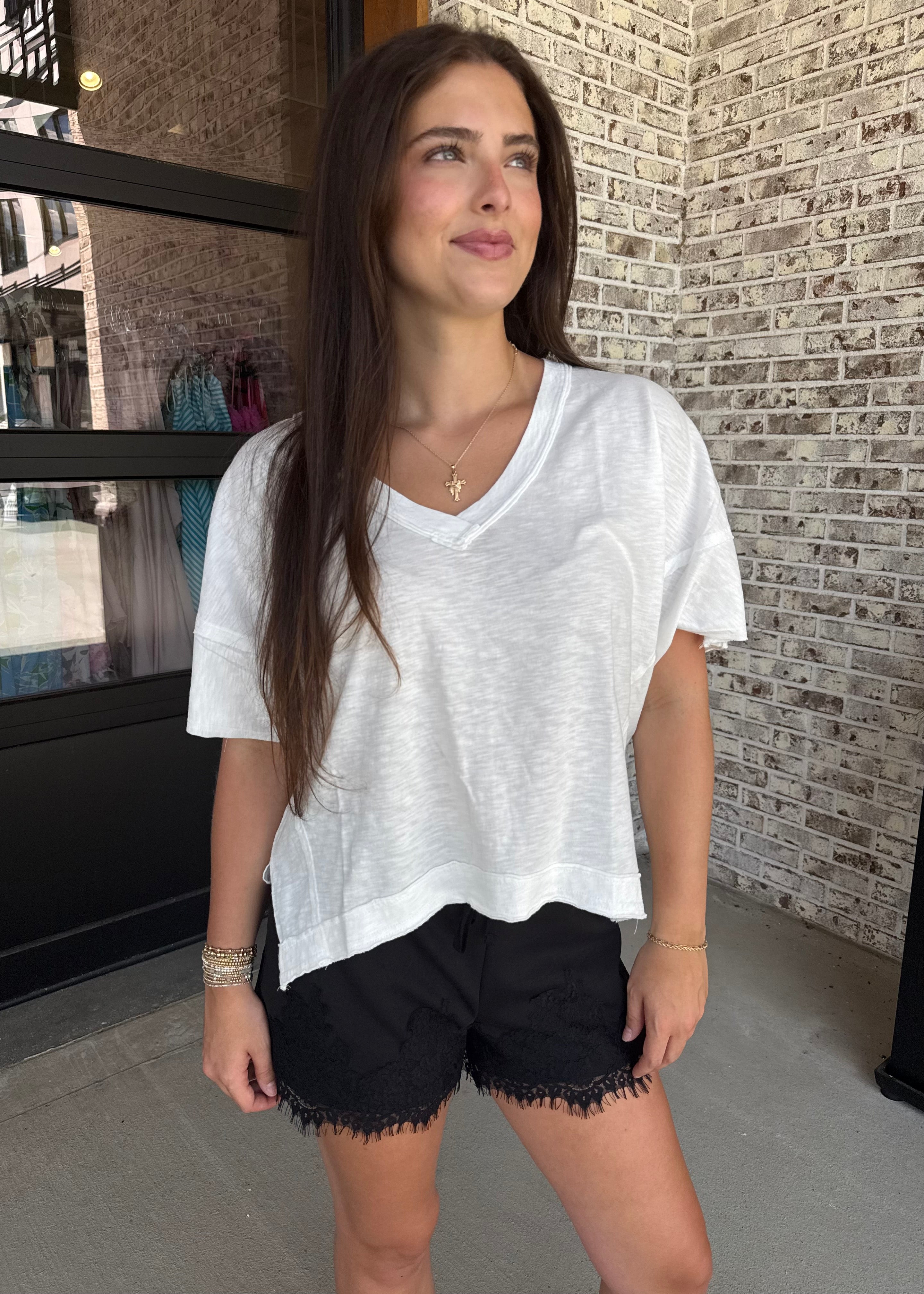 Leia Oversized V-Neck Top