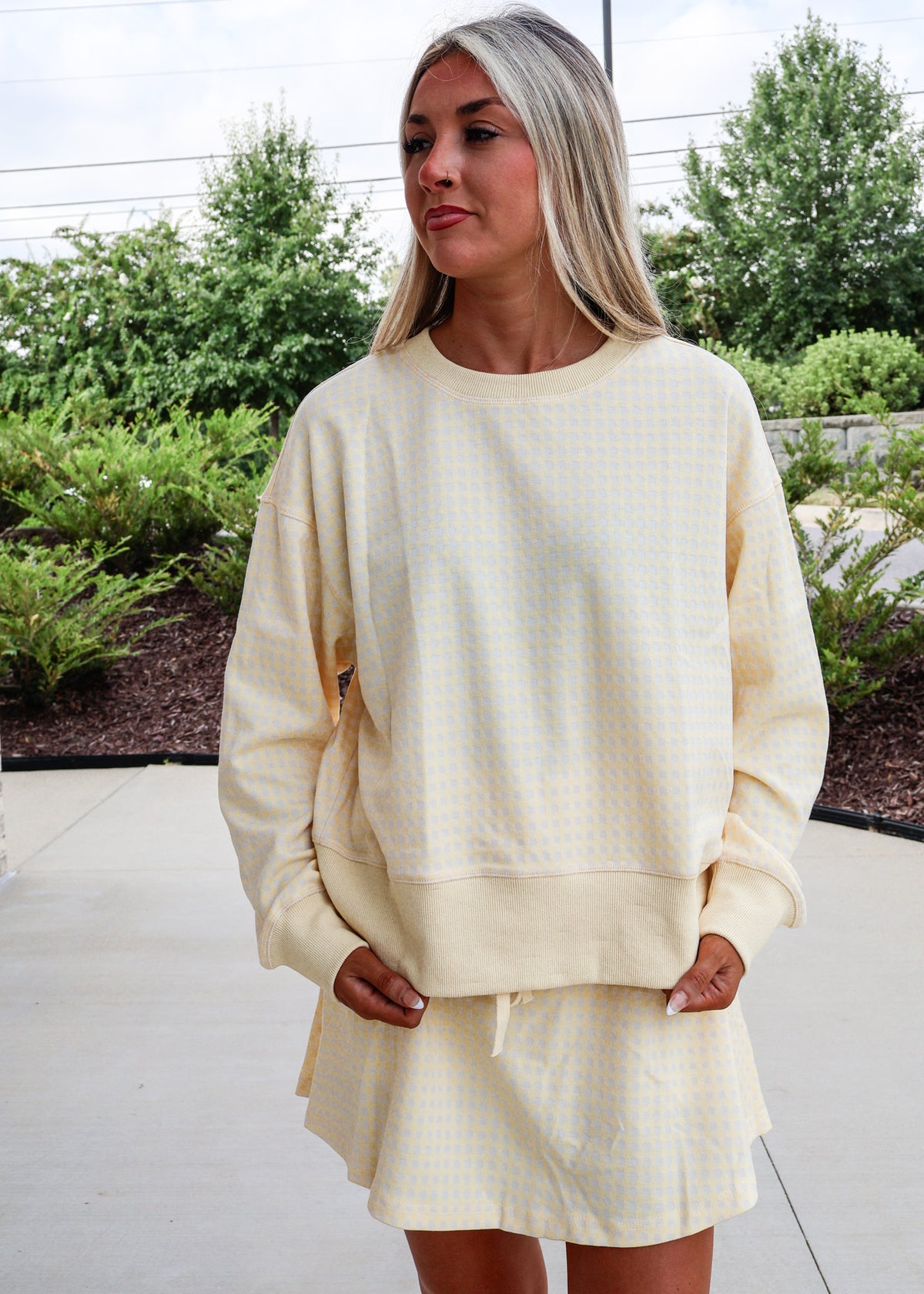 Amalie Checkered Sweatshirt