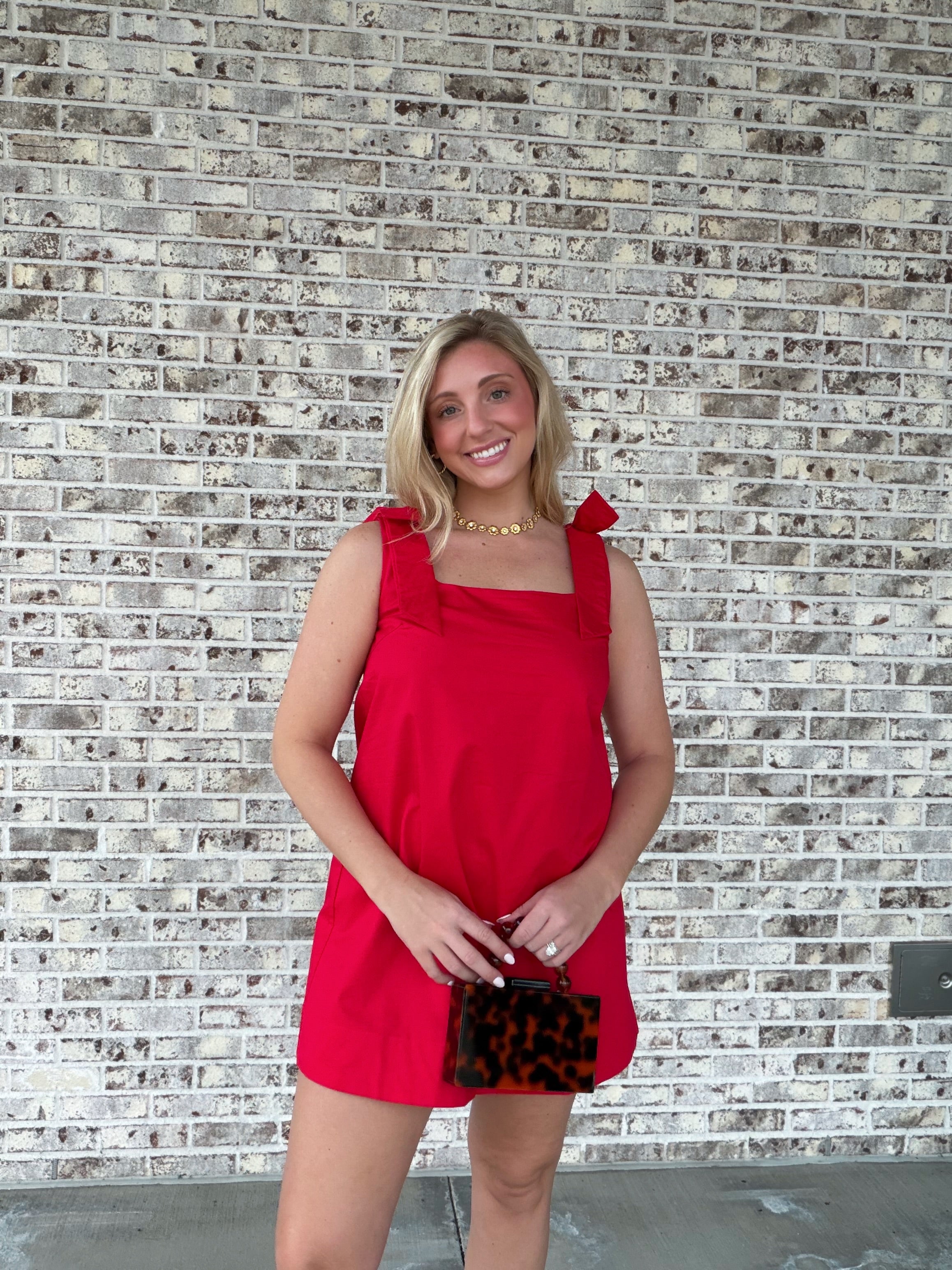 Bethany Bow Strap Mini Dress