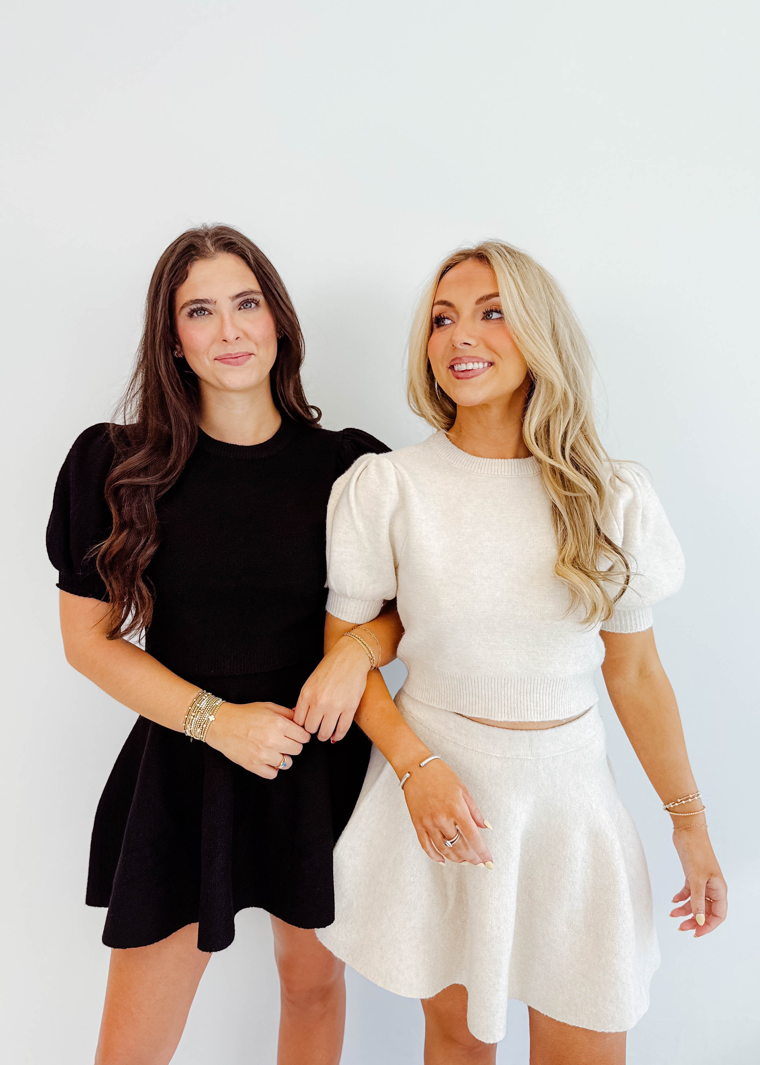 Chloe Puff-Sleeve Knit Set