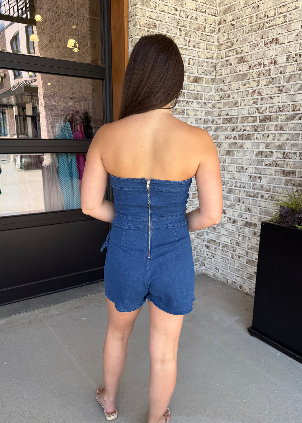 Amelia Denim Skort Romper