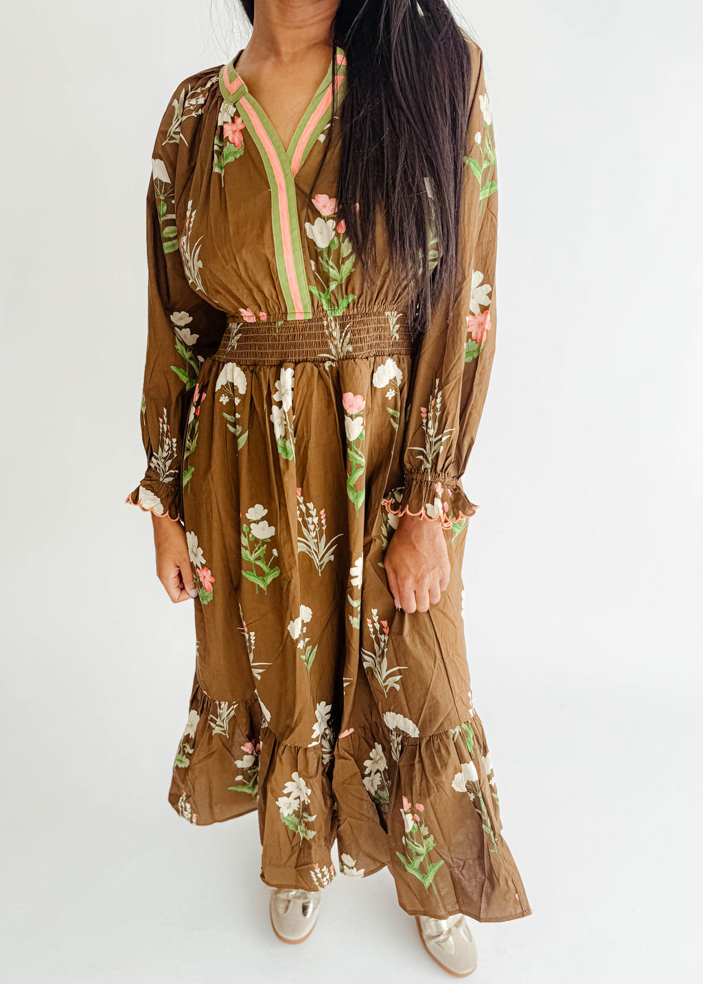 Fiona Floral Print Midi Dress