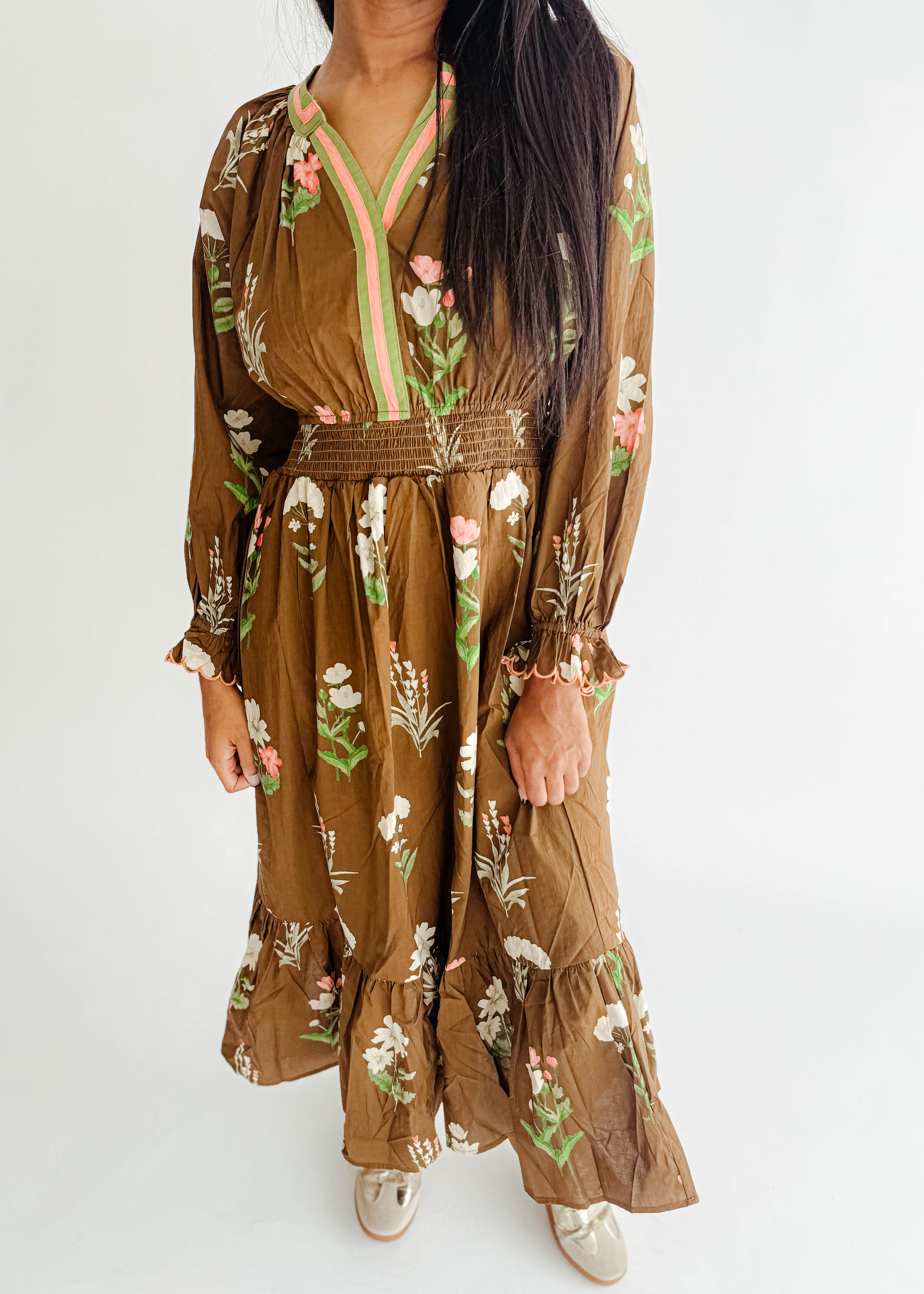 Fiona Floral Print Midi Dress