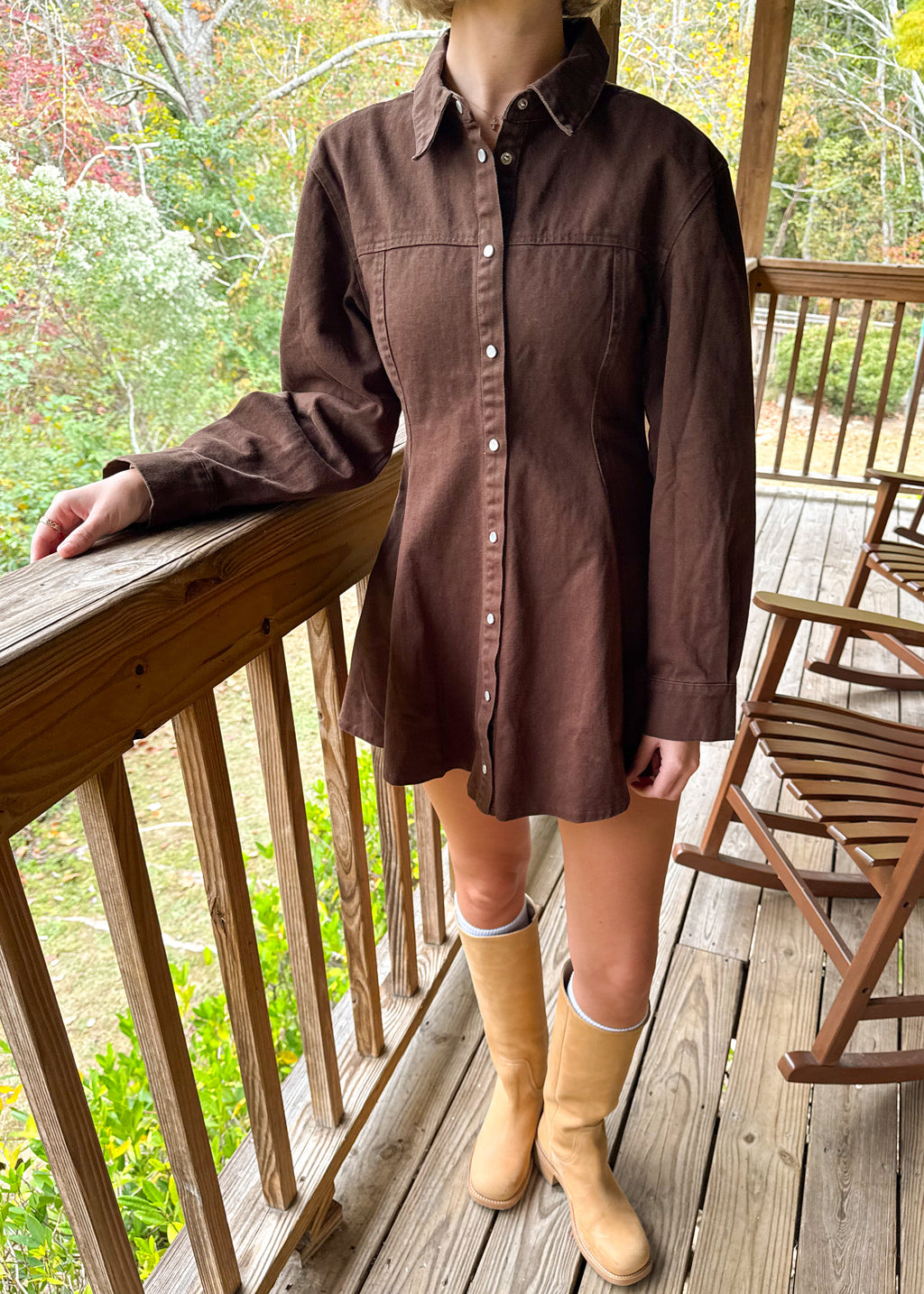 Clara Button-Front Mini Dress