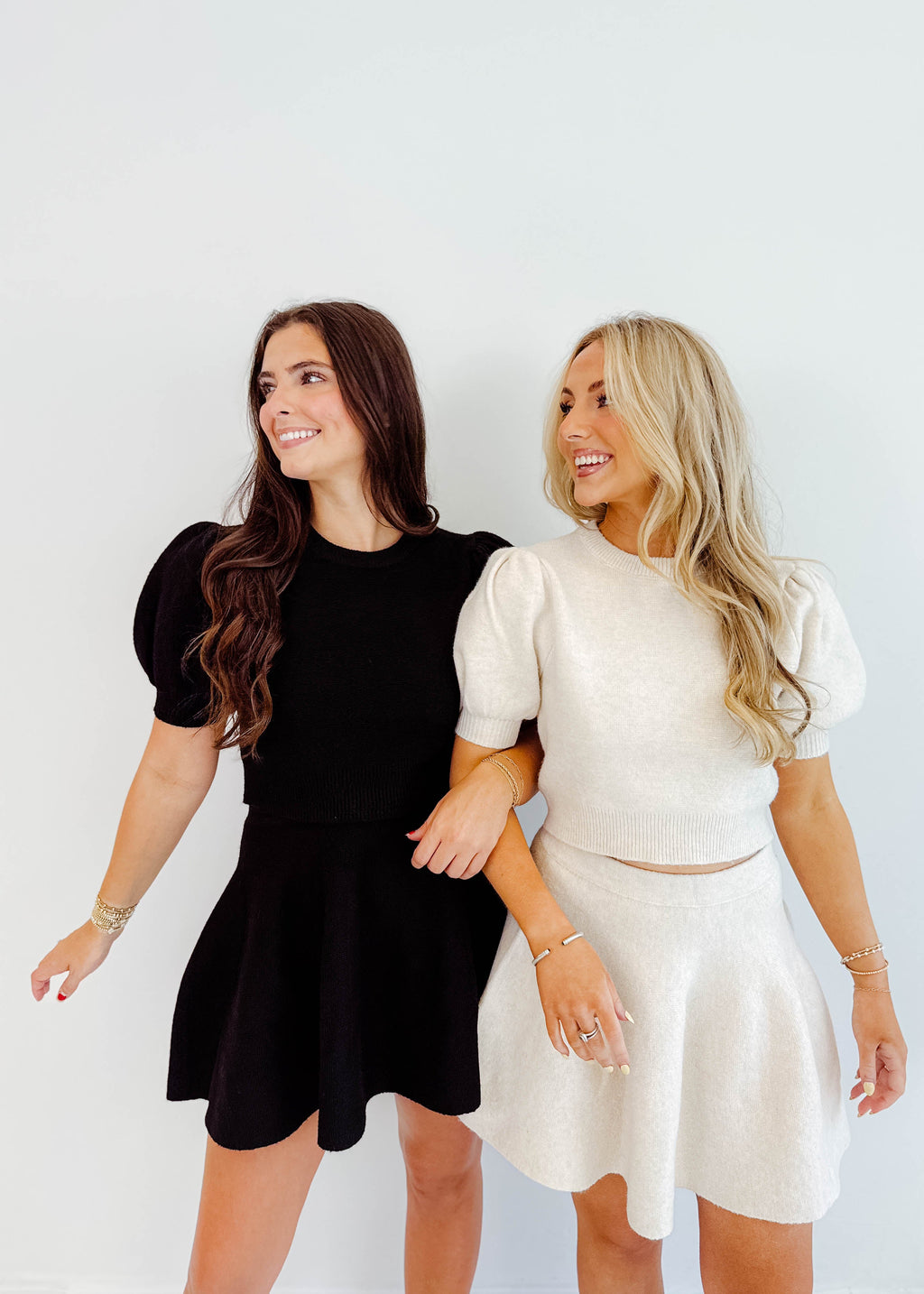 Chloe Puff-Sleeve Knit Set