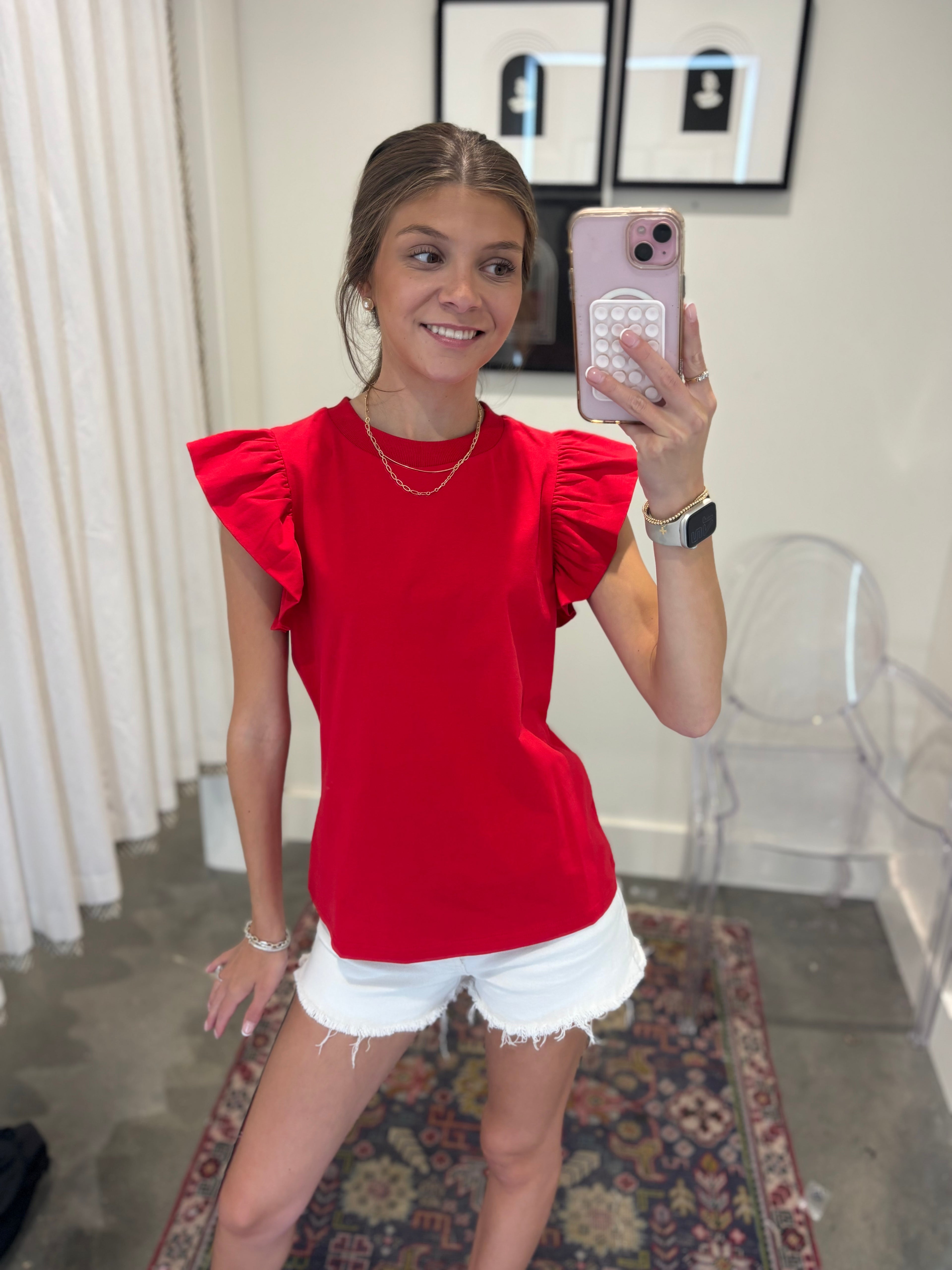 Elliana Flutter Sleeves Top