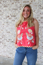 Tropical Garden Embroidered Blouse