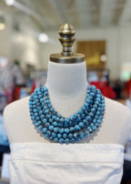 7 Layered Faceted Stone Necklace