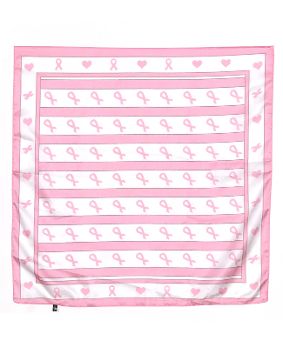 Pink Ribbon Silky Bandana Scarf