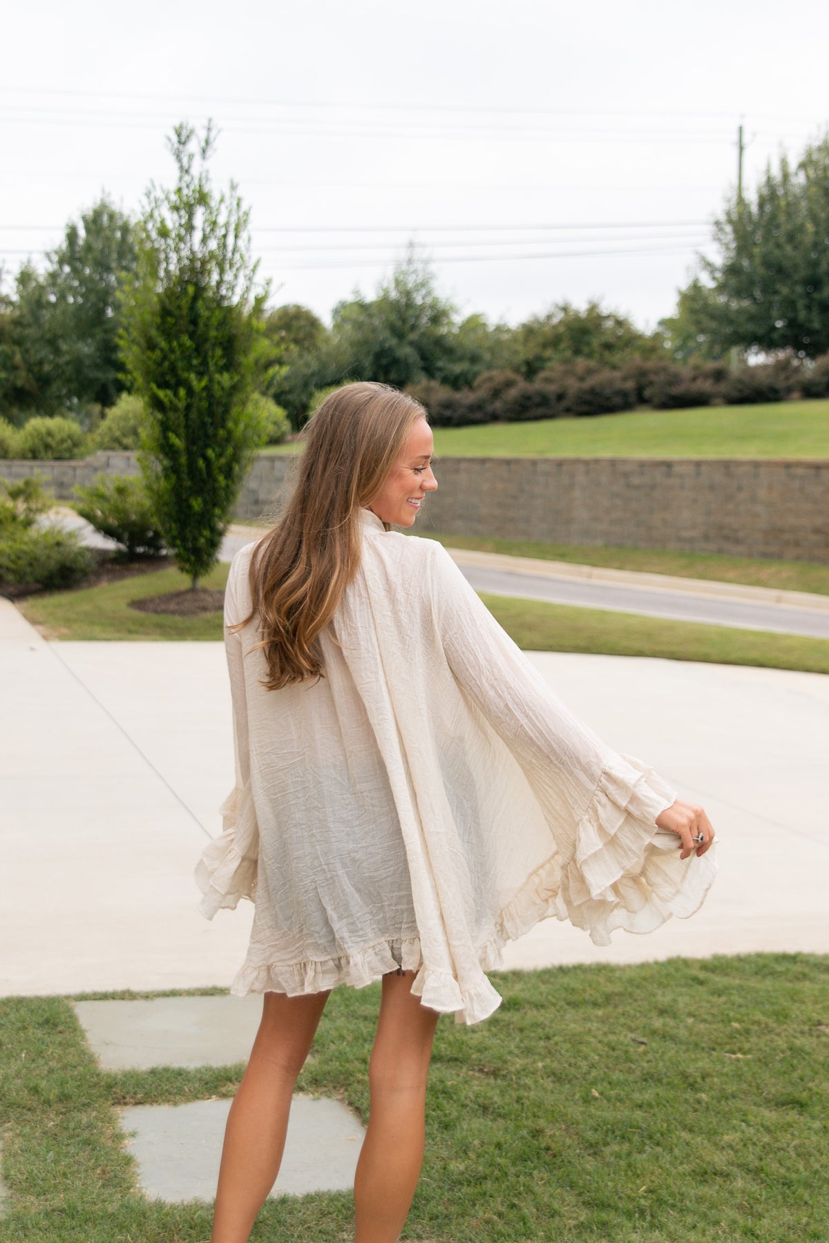 Tiffany Tie Neck Ruffle Blouse