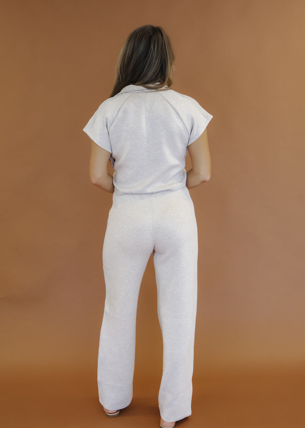 Airessentials Pintuck Half Zip Jumpsuit