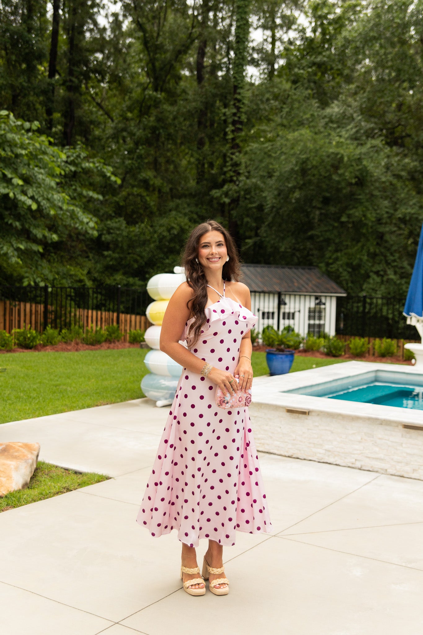 Lailah Polka Dot Midi Dress