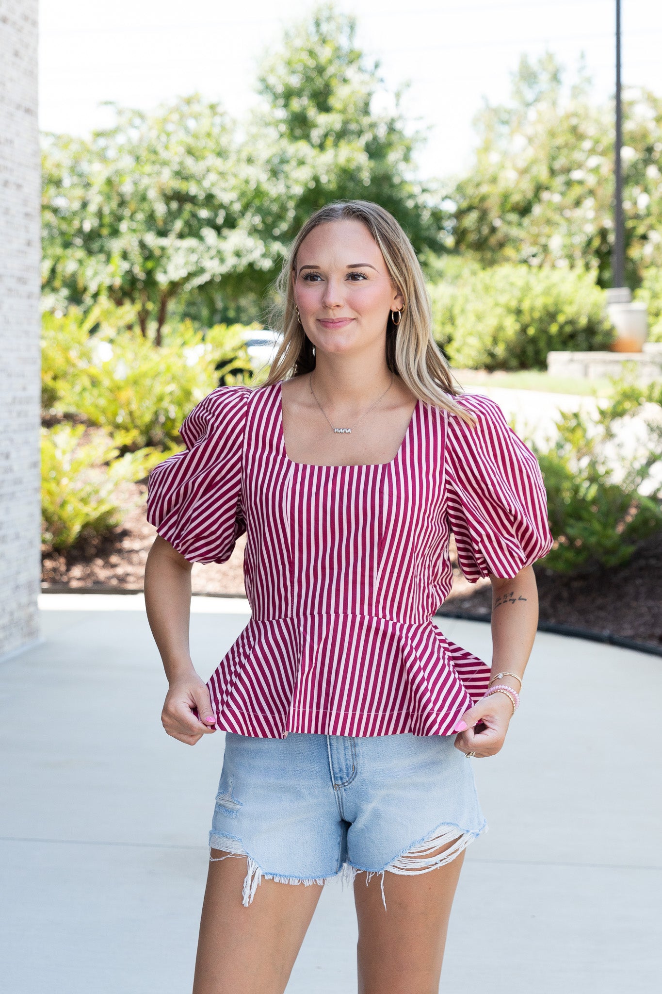 Stella Stripe Peplum Top