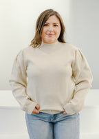 Mock Neck Puff Sleeve Sweater