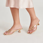 Brevel Heels Gold Distressed Leather