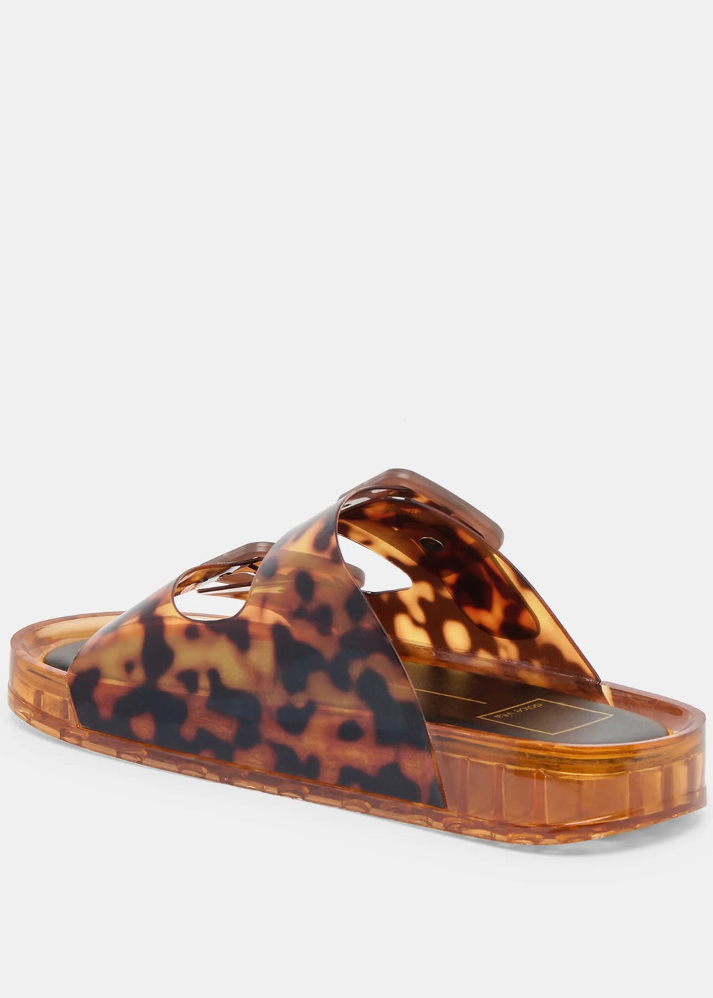 Leopard print jelly sandal on a white background