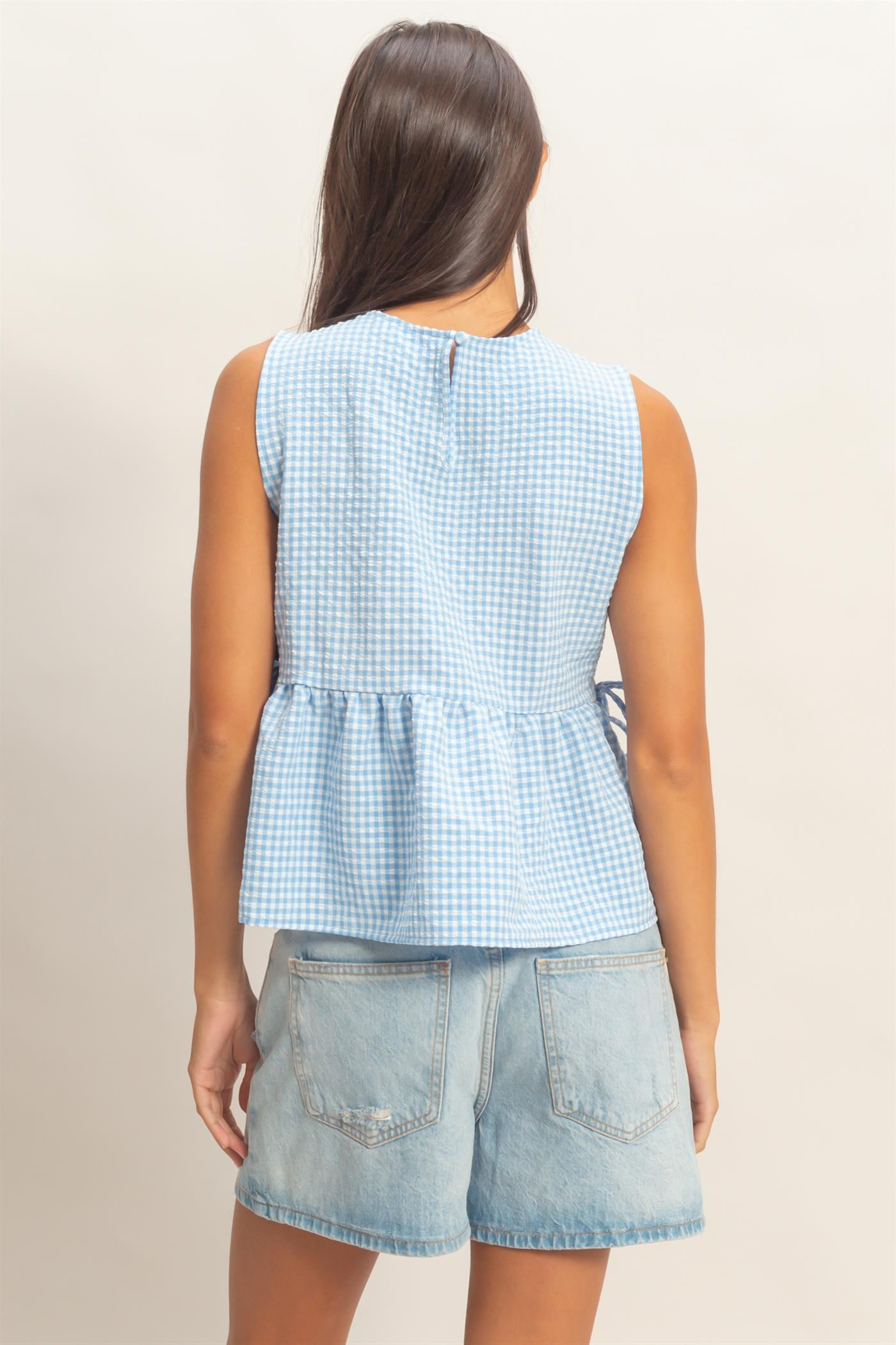 Sophie Soft Gingham Peplum Blouse