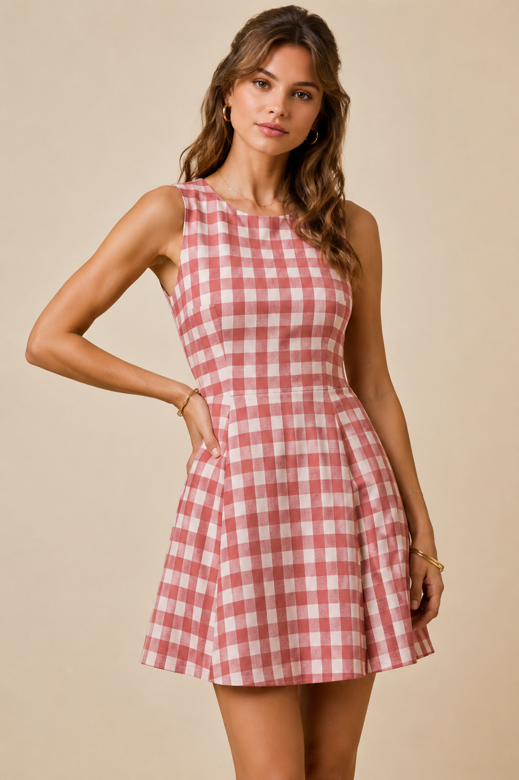 Danika Gingham Sleeveless Dress