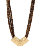 4 Layered Bead & V Shape Necklace