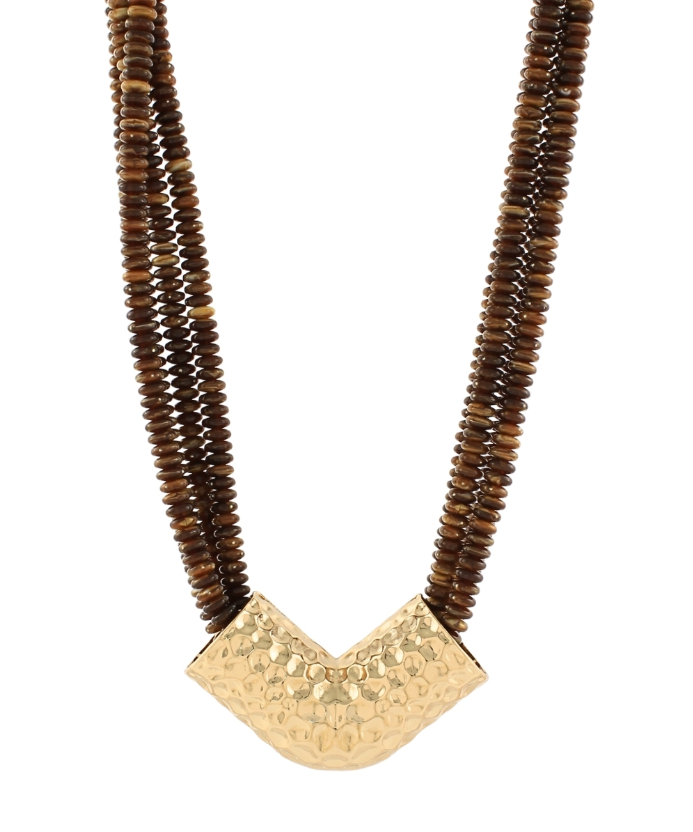 4 Layered Bead & V Shape Necklace
