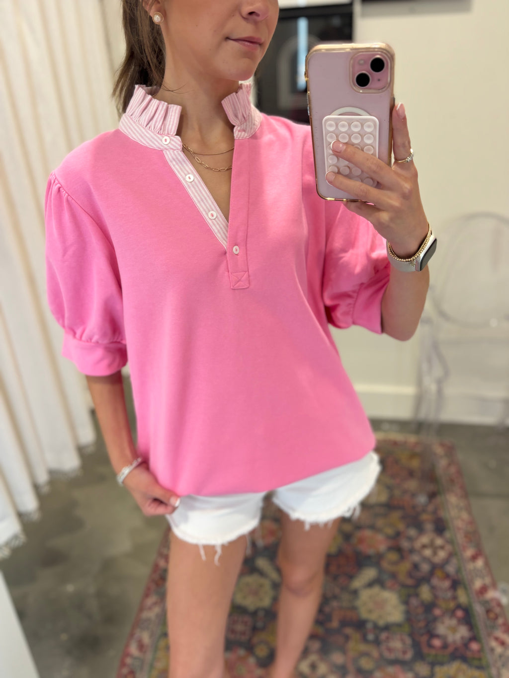 Sloan Ruffle Neck Blouse
