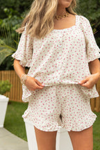 Rosebud Floral Ruffle Top
