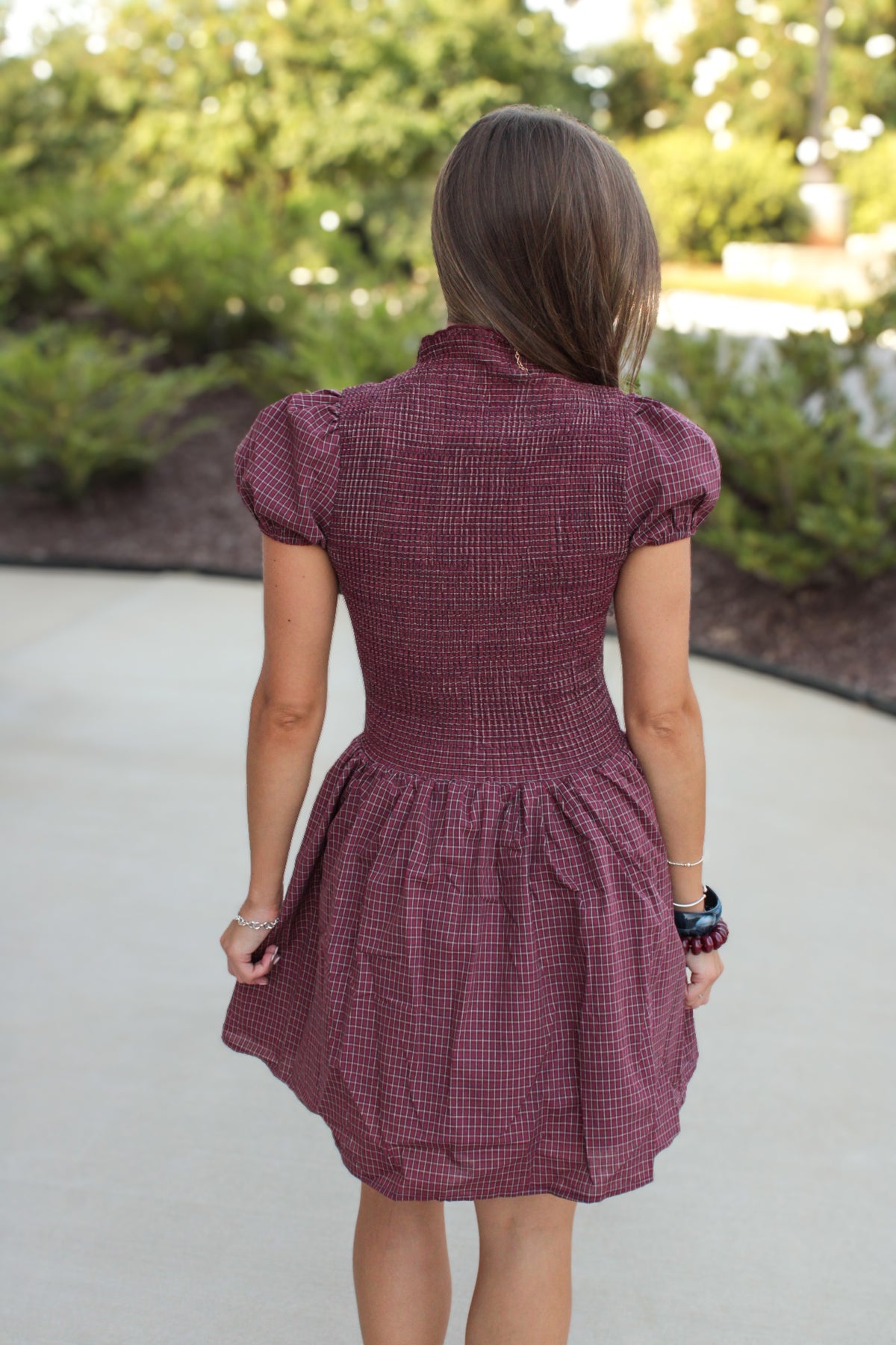 Hayley Smocked Gingham Mini Dress