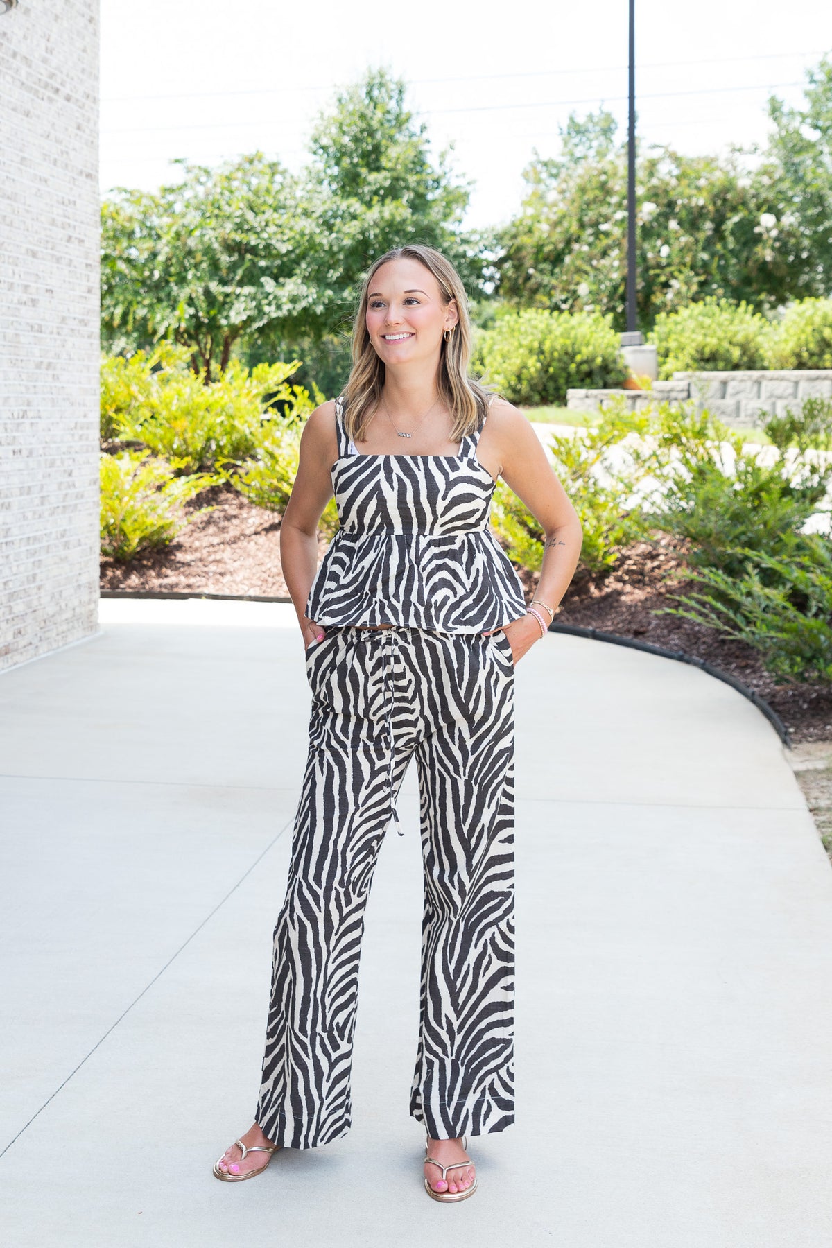 Zebra Wide‑Leg Pants