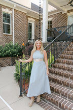 Marie Hollow Lace Midi Dress