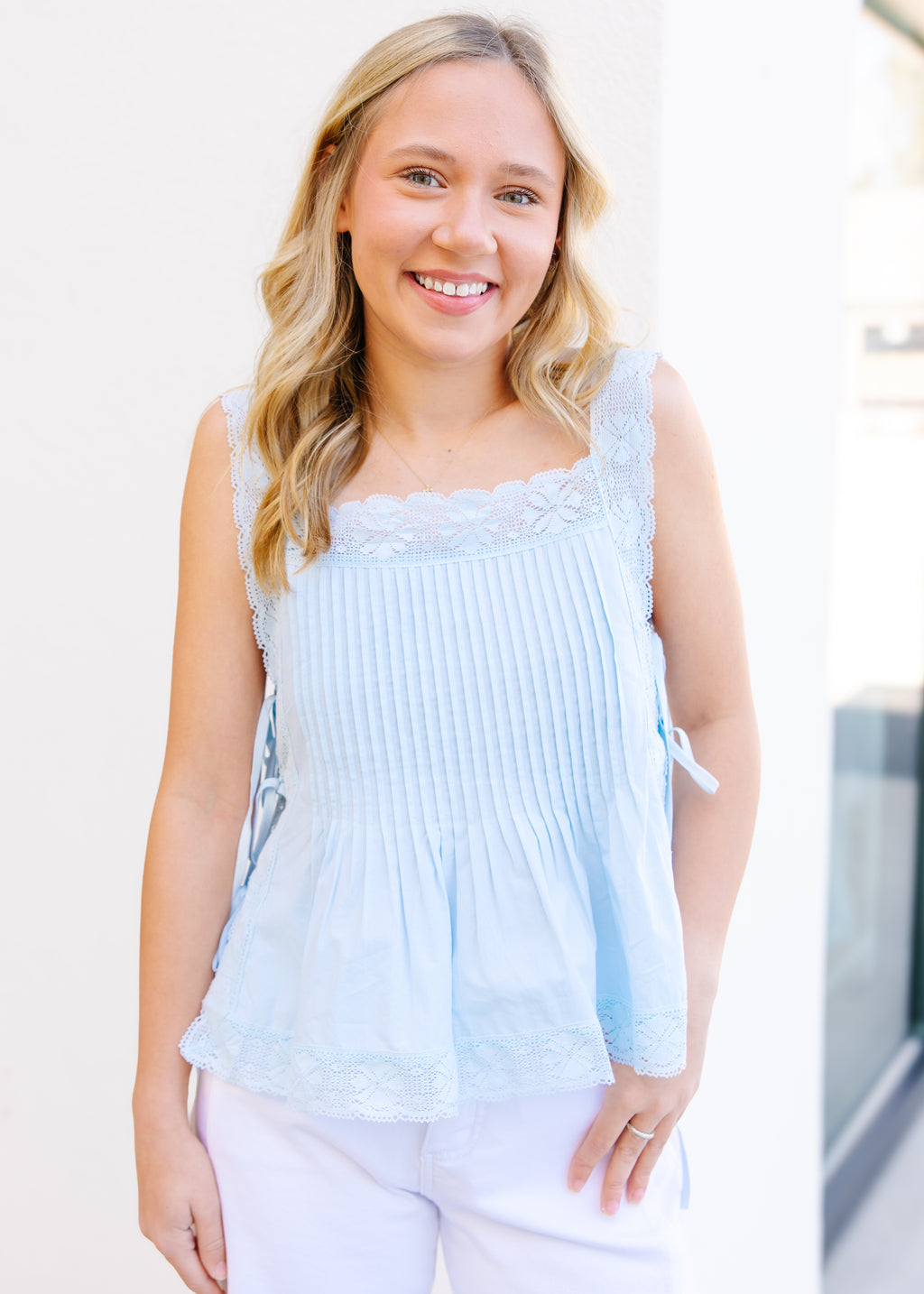 Seraphina Lace Tie-Side Tank