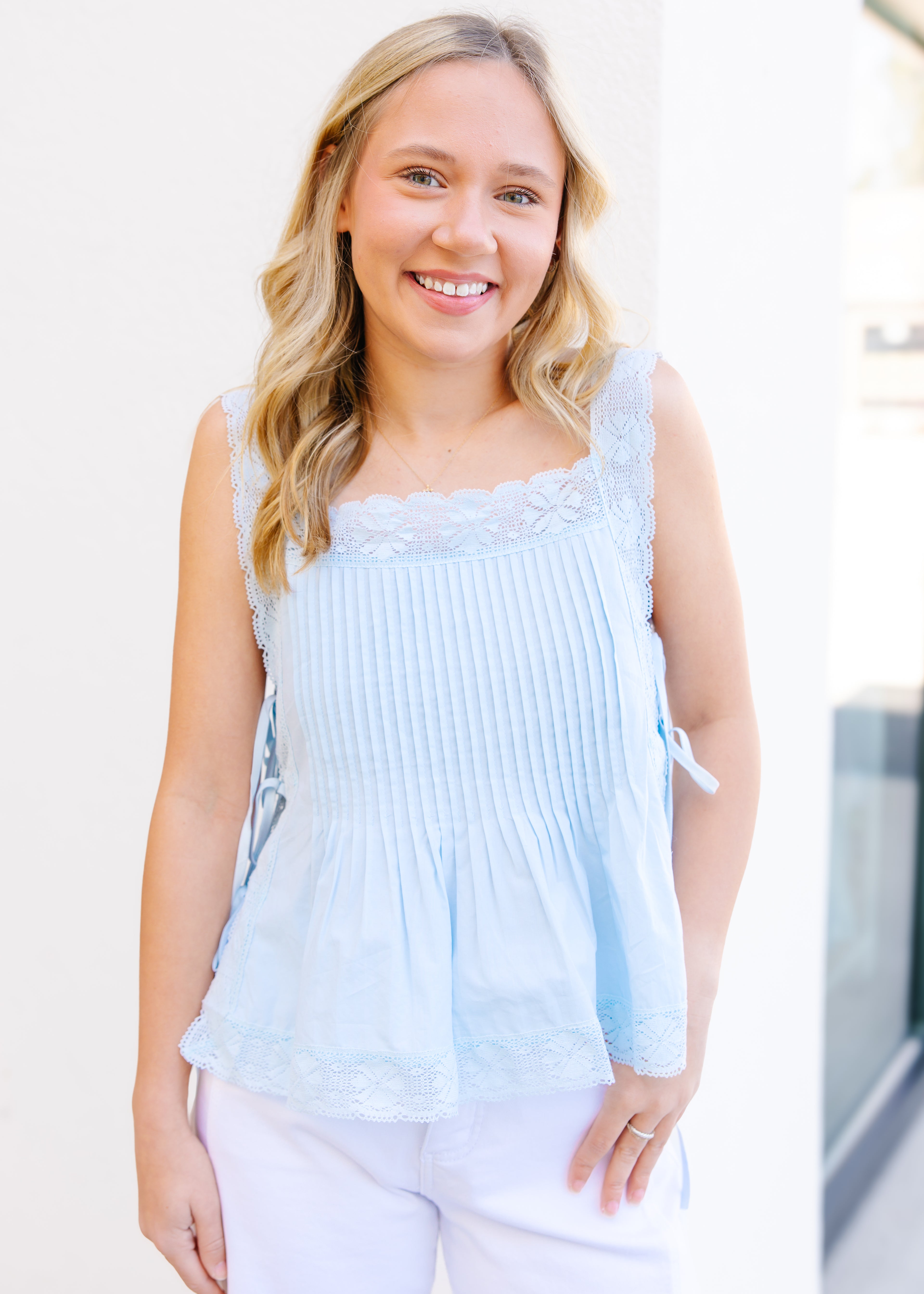 Seraphina Lace Tie-Side Tank