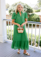 Holland Puff Sleeve Midi Dress