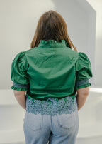 Blair Floral Hem Puff Sleeve Top