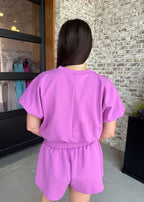 Lea Scuba Bubble Hem Top