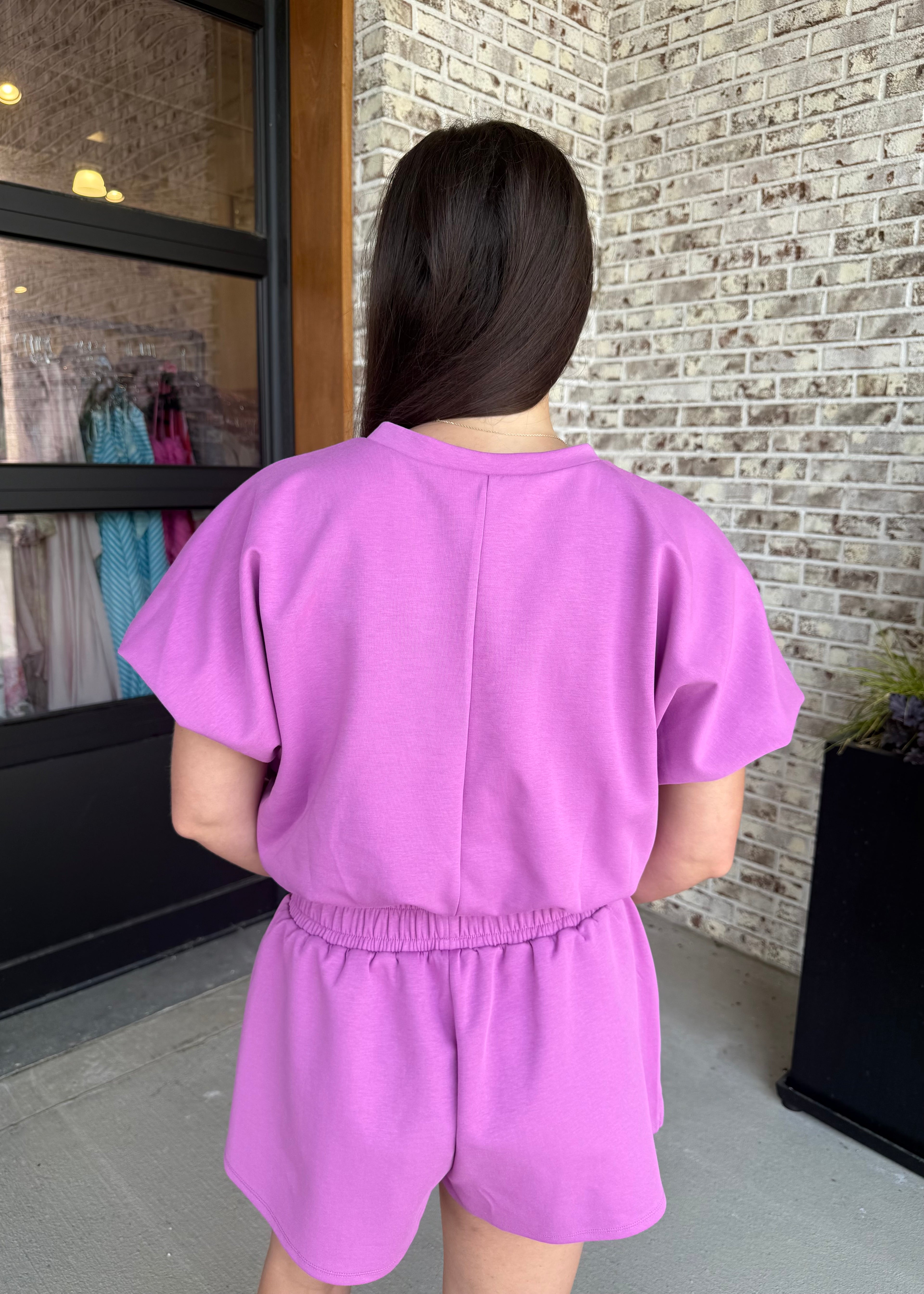 Lea Scuba Bubble Hem Top