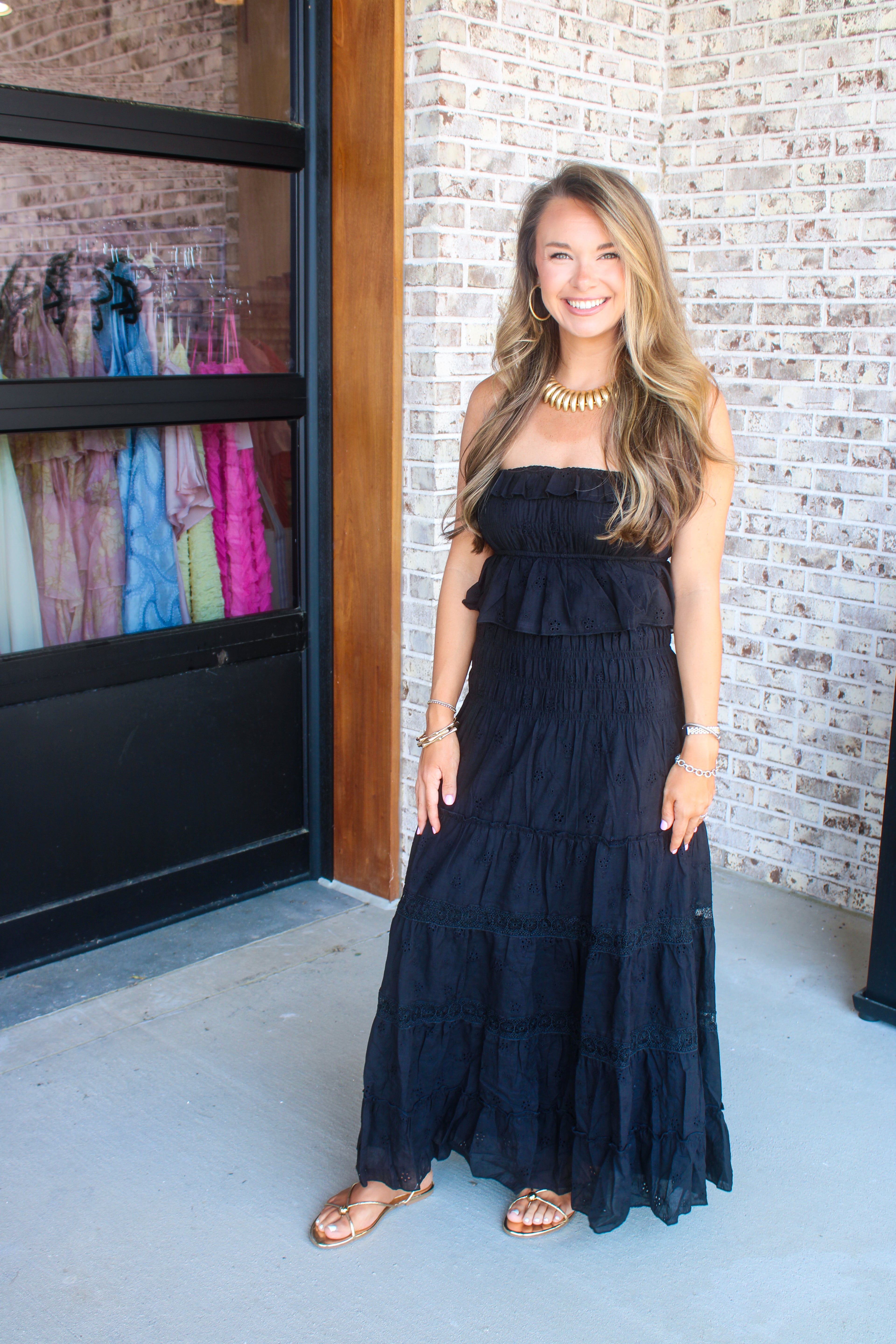 Valentina Strapless Smocked Maxi Dress