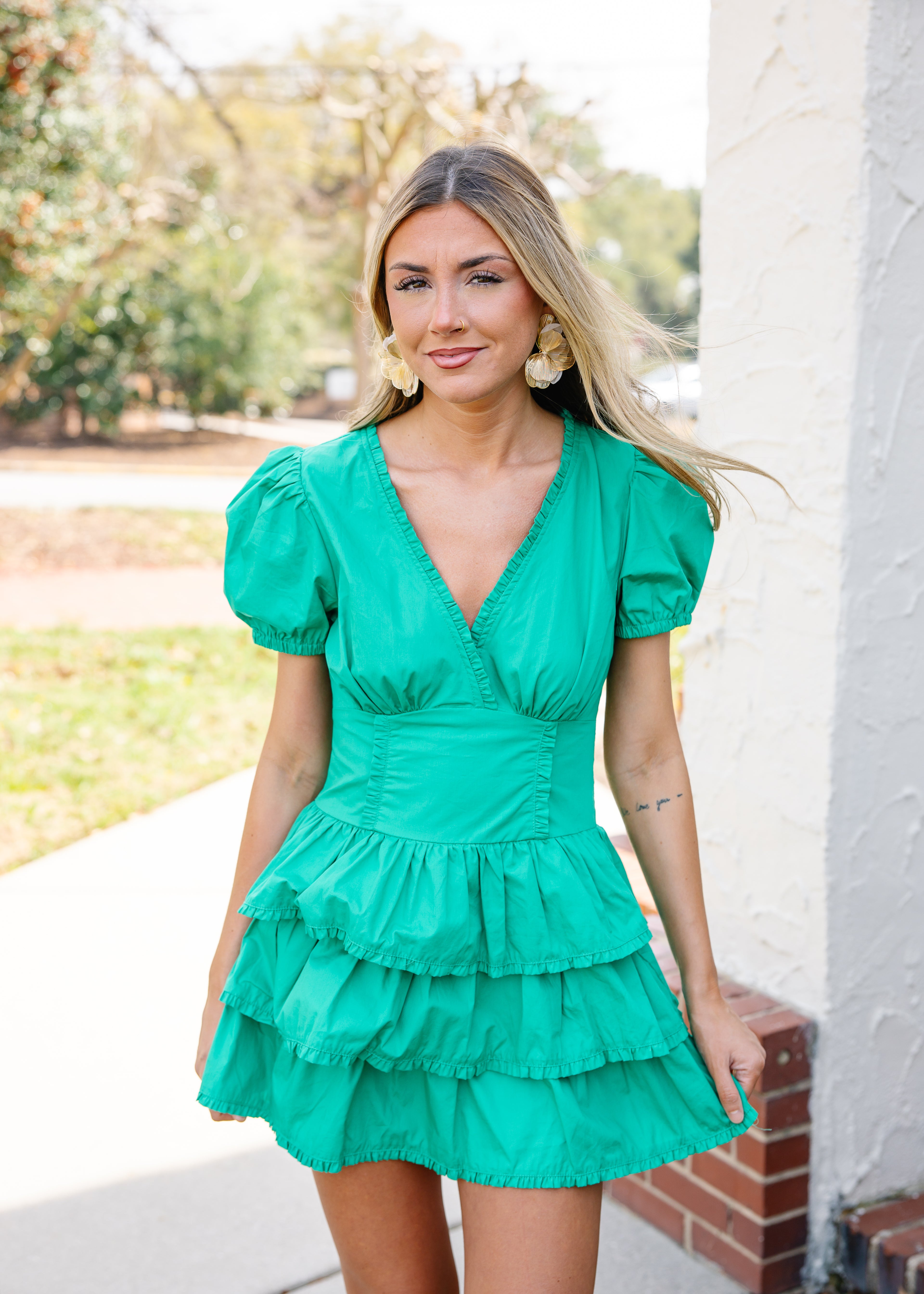 Violet Deep V-Neck Mini Dress M / Blue