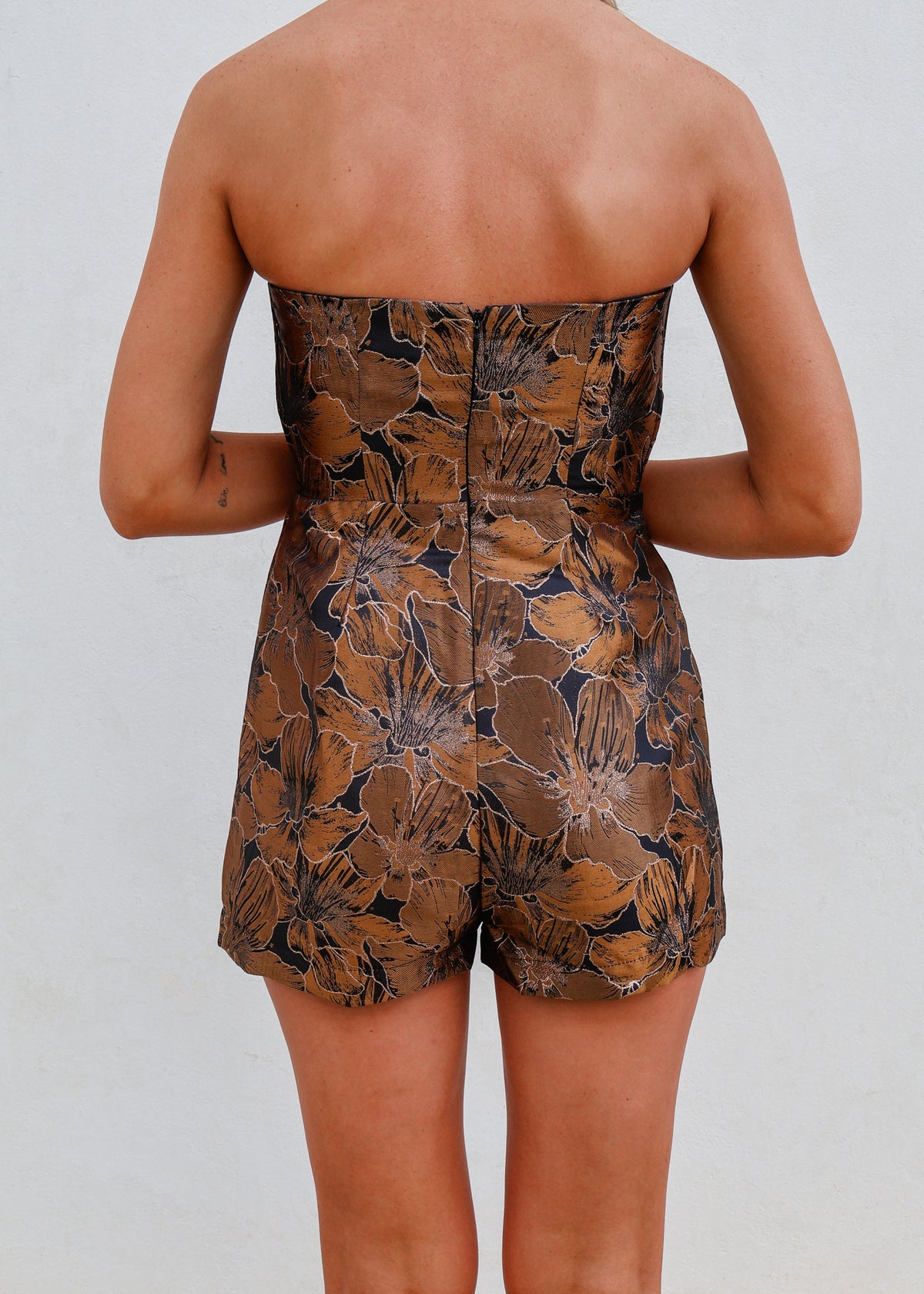 Avery Strapless Floral Romper