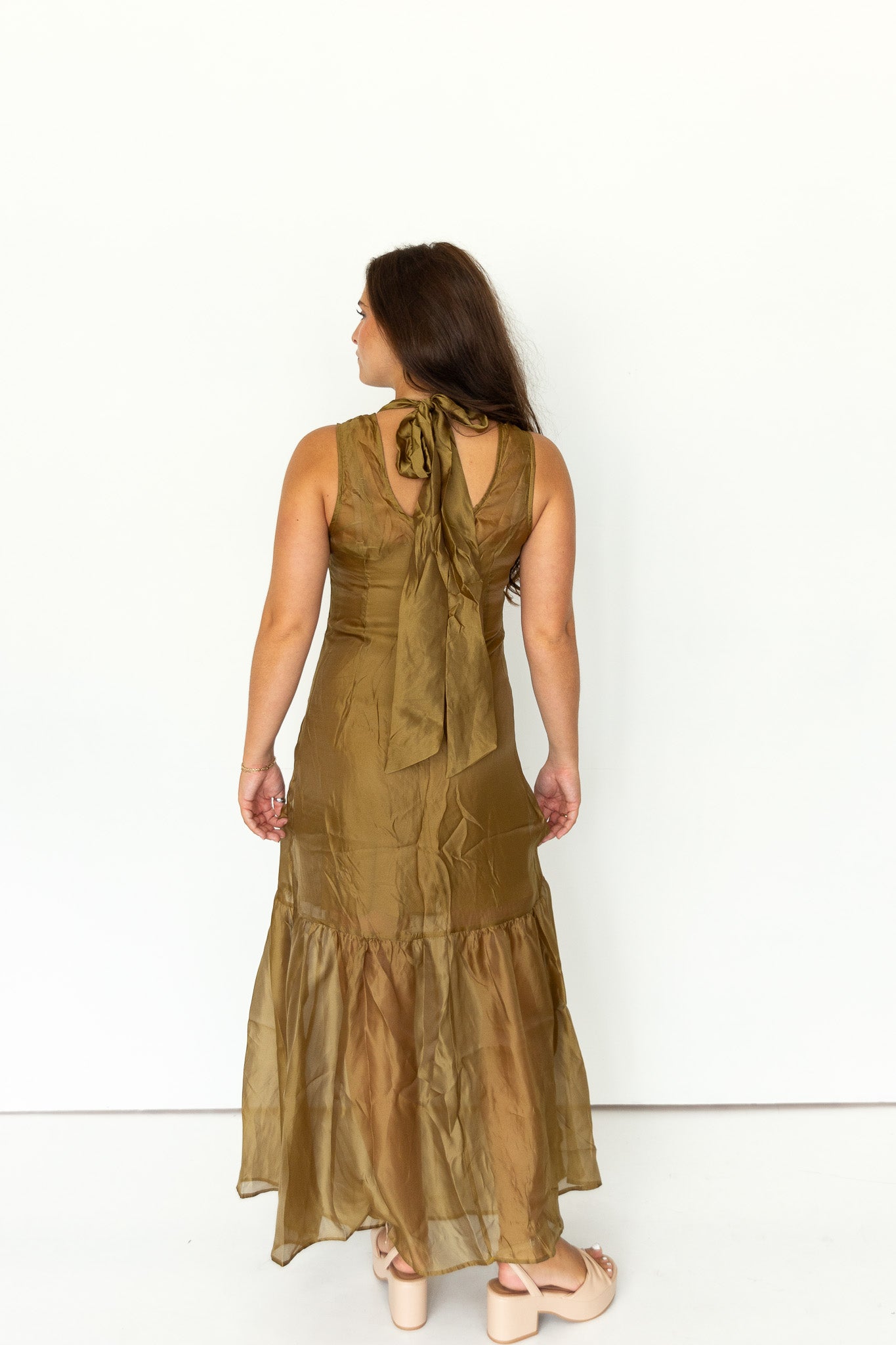 Evie High Neck Sheer Maxi Dress