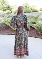 Naomi Floral Belted Button Dress